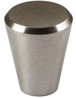 Gedotec Möbel-Knopf Edelstahl Türknopf rund Schrankknopf Küche - SIRI | Schrankgriff Edelstahl matt gebürstet | Vollmaterial | Griff-Ø 24 mm | Höhe 30 mm | 1 Stück - Möbel-Knauf Kommode mit Schrauben