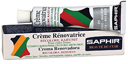 [Safir] Reno Hetze Farbe Reparaturcreme 25 ml Schuhe Tasche Kratzer verblasst Leder 9.550.851 Silber