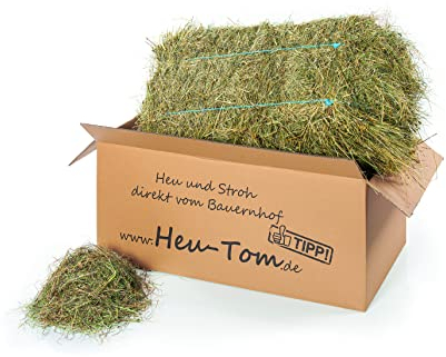 Heu-Tom ® 15kg frisches Wiesenheu Heuballen direkt ab Hof Futter Fuer Meerschweinchen Kaninchen Nager