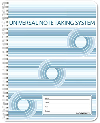 BookFactory Universal Note Taking System, Cornell Notes, Notetaking Notebook, 120 Pages, 8.5 x 11 (Made in USA)
