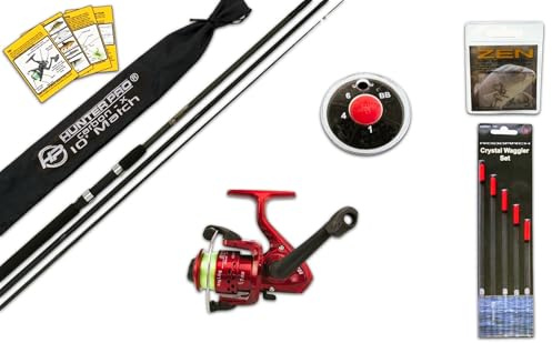 Hunter Pro 10 ft Carbon-X Coarse Fishing Starter Kit: 3-Piece Float Rod, SY200 All-Metal Reel & Loaded Terminal Tackle Pack
