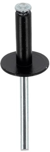 Restagraf - Rivets Épanouis Noirs pour Plaques d'Immatriculation - Diamètre 4,8 mm - Fixation Durable sur Carrosserie ou Support Plastique - Réf. 4916 - Boîte de 250