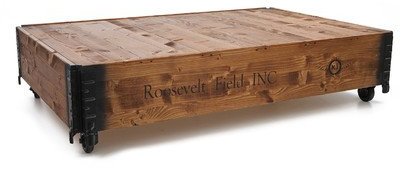 Uncle Joe´s Couchtisch Truhentisch Truhe im Vintage Shabby chic Style aus Massiv-Holz in braun mit Stauraum und Deckel Holzkiste Beistelltisch Landhaus Wohnzimmertisch Holztisch nussbaum