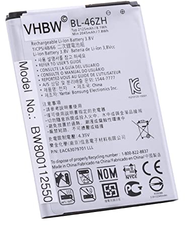 vhbw Akku kompatibel mit AT&T GoPhone 4G LTE Handy Smartphone Telefon (2125 mAh, 3,8 V, Li-Ion)