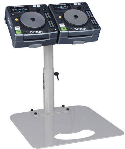 Zomo Pro Stand D-1000/2 – kompatibel mit 2× Denon DN-S1000 – 450×5×445 mm – Silber – Verstellbarer Gerätehalter aus Stahl mit Montageplatten – professioneller Ständer für DJ-Player