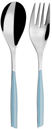 BUGATTI GL7U-021F11/12 Glamour Lot de 2 Pièces Service de Table SAN/Acier Bleu Ciel 25 x 12 x 3 cm