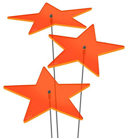 SUNPLAY Sonnenfänger Sterne Lisa in ORANGE, 3 Stück je 10 cm Durchmesser im Set + 35 cm Schwingstäbe