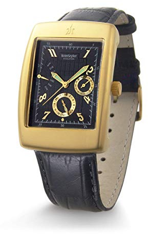 Kronsegler Evolution Multifunktion Retrograde Herrenuhr vergold-Onyx