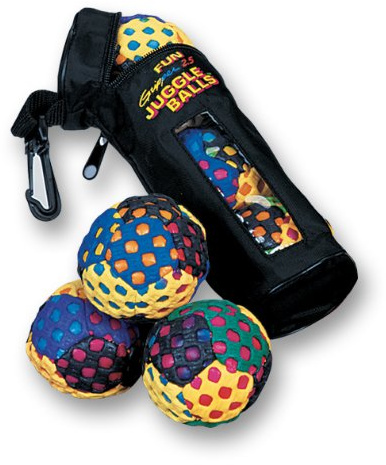 fun gripper Juggling Ball Set for Beginner with a gripping mesh Covers with Carry case by: Saturnian I