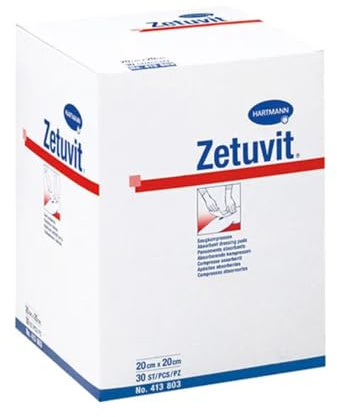 Zetuvit 4138034 Verbände, unsteril, 20 cm x 20 cm (30-er pack)