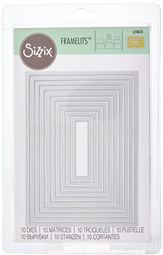 Sizzix 658610 Framelits Pack de 10 Matrices de Découpage Rectangles #2 25,7 x 15,7 x 0,8 cm
