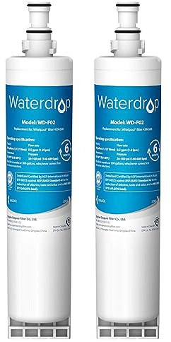 Waterdrop 4396508 Filtre Réfrigérateur Remplacement pour Whirlpool®, 2 Pack | Remplacement pour Whirlpool® 4396508, 4396510, Maytag®, SBS002, SBS004,EDR5RXD1