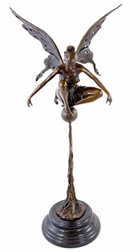 Kunst & Ambiente - Jugendstil Bronze - Feenbronze - Spielende Bronze Elfe - Jugendstil Skulpturen kaufen - Bronzefiguren kaufen - Cesaro