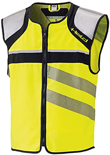 Held Stretch Warnweste, Farbe schwarz-Neongelb, Größe XXL