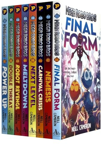 Mega Robo Bros Series Volume 1-8 Books Collection Set By Neil Cameron(Meltdown, Power Up, Double Threat, Carnival Crisis, Next Level, Robot Revenge, Nemesis & Final Form)