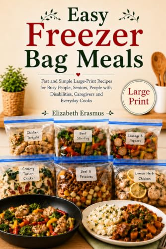EASY FREEZER BAG MEALS - LARGE PRINT: For Busy People, Seniors, People with Disabilities, Caregivers and Everyday Cooks