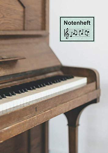 Notenheft: Klavier Retro Cover | 120 Seiten | DIN A4 | 12fach Notensystem | Inhaltsverzeichnis und Seitenzahlen | Musik Schreibheft für Anfänger und Fortgeschrittene