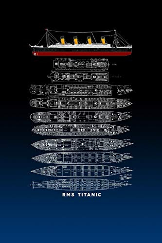 Notebook: RMS Titanic Tragedy 1912 Southampton New York Ship Poster - Blank Lined Journal For College Students Who Loves RMS Titanic Atlantic Ocean Liner - 6x9 inches, 120 pages - Distressed Style