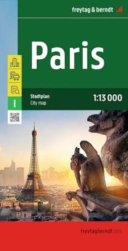 Paris, Stadtplan 1:13.000: Touristische Informationen. Straßenverzeichnis. Öffentliche Verkehrsmittel (freytag & berndt Stadtplan)