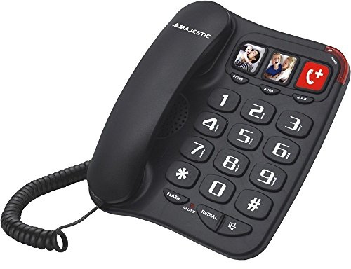 Majestic billy 201 nero telefono fisso tasti grandi 3 memorie personalizzabili