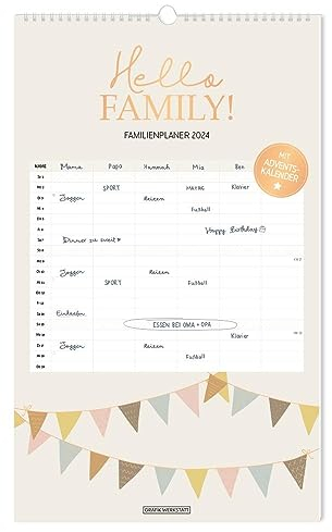 Familienplaner 2024 Hello Family!: Familienplaner