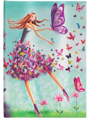 Summer Butterflies Lined Hardcover Journal: Hardcover mit Elastikbandverschluss (Mila Marquis Collection)