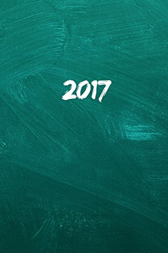 2017: Kalender/Dato bog: 1 uge på 2 sider, Format 6 x 9 (15,2 cm x 22,9 cm), Dække Kridttavle