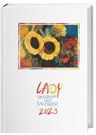 Lady Tagebuch A5 Kalender 2023. Liebevoll gestalteter Taschenkalender mit Zitaten und Kunstwerken. Praktischer Buchkalender A5 2023 mit viel Raum für Notizen.
