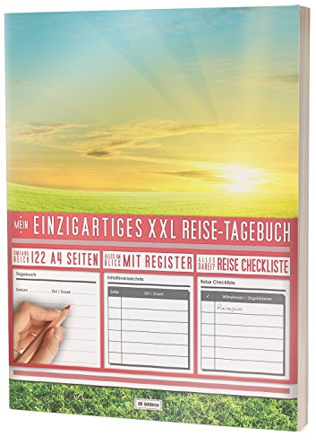Mein Einzigartiges XXL Reisetagebuch: 122 Seiten, Register, Kontakte / Neue Auflage mit Reise Checkliste / PR401 „Frühlings Motiv“ / DIN A4 Soft Cover