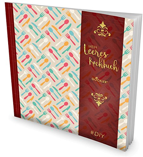 GOCKLER® Leeres Kochbuch: Ein Rezeptbuch zum Selbstgestalten / Selberschreiben • Für 100 Lieblingsrezepte, mit Register uvm. • DesignArt „Kochmuster“ • Softcover, ca. 21 x 21 cm