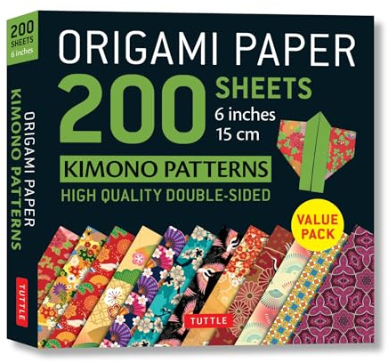 Origami Paper 200 Sheets Kimono Patterns 6 (15 CM): Tuttle Origami Paper: Double-Sided Origami Sheets Printed with 12 Patterns (Instructions for 6 Projects Included)