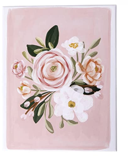 Grafique blommiga blandade kort | Förpackning med 20 tomma kort med kuvert | Alla hälsningar för tillfällen | 4 blandade mönster med glitteraccenter | Förpackad uppsättning för personliga anteckningar