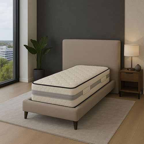 King Matratze Memory Schaum 50 kg/m3 – Höhe 23 cm – Unterstützung sehr fest – Orthopädische, 90 x 200 cm