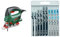 Bosch Stichsäge PST 800 PEL mit 10tlg. Stichsägenblätter Set (530 Watt, im Koffer)