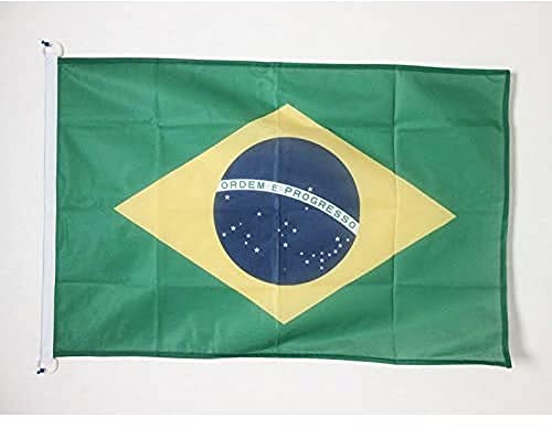 AZ FLAG Pavillon Brésil 150x90 cm Maille Bloquée Anneaux Plastique