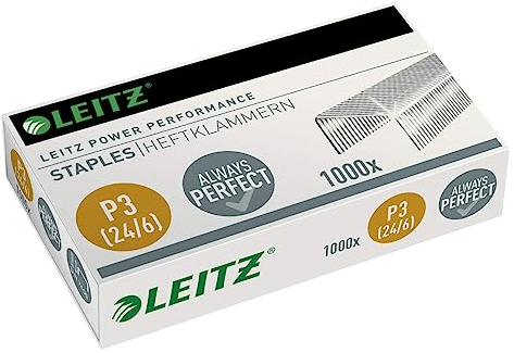 LEITZ 1000 Heftklammern (24/6 mm) verzinkt 55700000, 24/6mm, 1 (10er Pack)