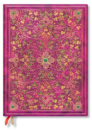 Diamond Jubilee (Sangorski & Sutcliffe) Ultra Vertical 12-month Dayplanner 2024 (Elastic Band Closure)
