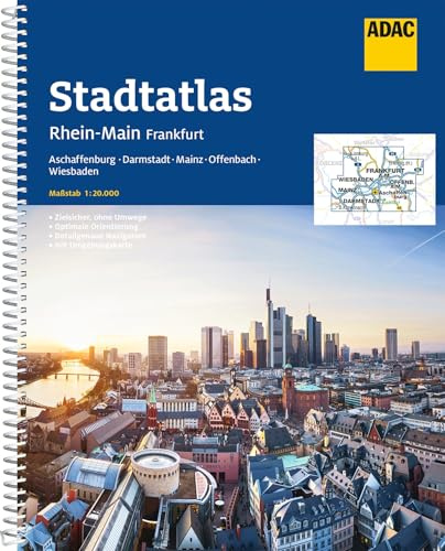 ADAC Stadtatlas Rhein-Main, Frankfurt 1:20.000: mit Aschaffenburg, Darmstadt, Mainz, Offenbach, Wiesbaden