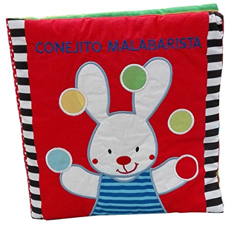 LIBRO DE TELA INTERACTIVO: CONEJITO MALABARISTA (LIBROS PARA BEBÉS)