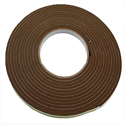 Dekton Brown Excluding Draught Tape – 5m x 10mm Foam Weather Strip with 5mm Thickness for Doors and Windows, Self-Adhesive Backing, Easy to Cut and Apply for Effective Insulation and Draft Prevention.