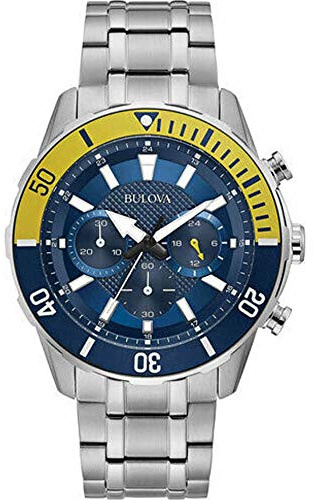 Bulova Men's Chronograph Quartz Watch with Stainless Steel Strap 98A245, Silver