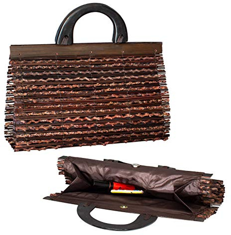 Australian Treasures - Ladies handbag. Handmade handbag made of bamboo and wood. Stylish, lightweight and compact