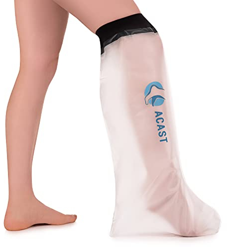 ACAST Leg Cast Cover for Shower - Waterproof Cast Cover for Injuries & Plaster, Reusable Leg Protector For Knee, Ankle, Foot - Free E-book Included