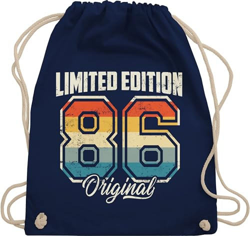 Turnbeutel Rucksack - 40. - Limited Edition 1986 Original I Vierzigster Geburtstag I 40 Geburtstag - Unisize - Navy Blau - geschenkideen für frauen ab geschenkideen+für+frauen+ab+40 40er 1984
