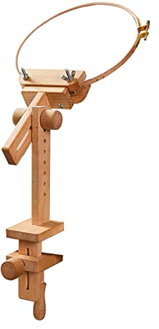 Stickständer Tischklemme 360 Grad Rotation Kreuzstich Tapisserie Reifen auf Tisch Holz Reifen Halter Desktop Kreuzstich Sitzrahmen für Handarbeit Nähen DIY