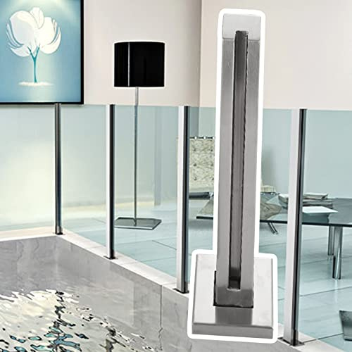 ERRULAN Silver Glass Railing Post for Swimming Pool, Square Glass Fence Balusters Stainless Steel, Deck Stairs Spigots Stand Outdoor Waterproof (Color : Deep Coffee, Size : 95cm/3.1ft)