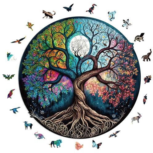 Wooden Jigsaw Puzzles for Adults and Children - 200 Pieces Animal Shaped Unique Puzzle for Kids 12+ and Adults