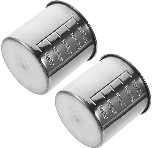 HEMOTON Récipient en acier inoxydable 2 pièces Verre doseur gradué 250 ml Récipient à farine