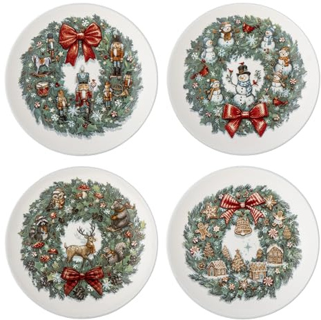 Loomingville Dinner Plate Set Valentine's Day 4 Pieces Diameter 12.5 cm Homla