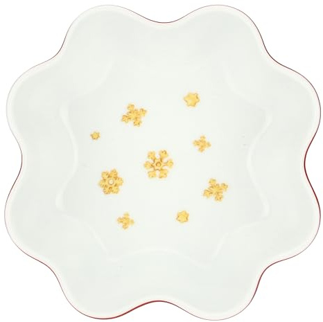 THUN, Ciotola a Forma di Quadrifoglio in Porcellana, Versione Media, Collezione Sorprese di Natale, Ciotola da Collezione, Idea Regalo per Natale, Ø 19 cm, 7 cm h